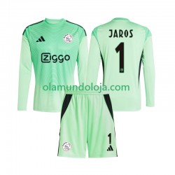 Camisola AFC Ajax Vitezslav Jaros 1 Guarda-redes Criança Equipamento Primeiro 2025-2026 Manga Comprida